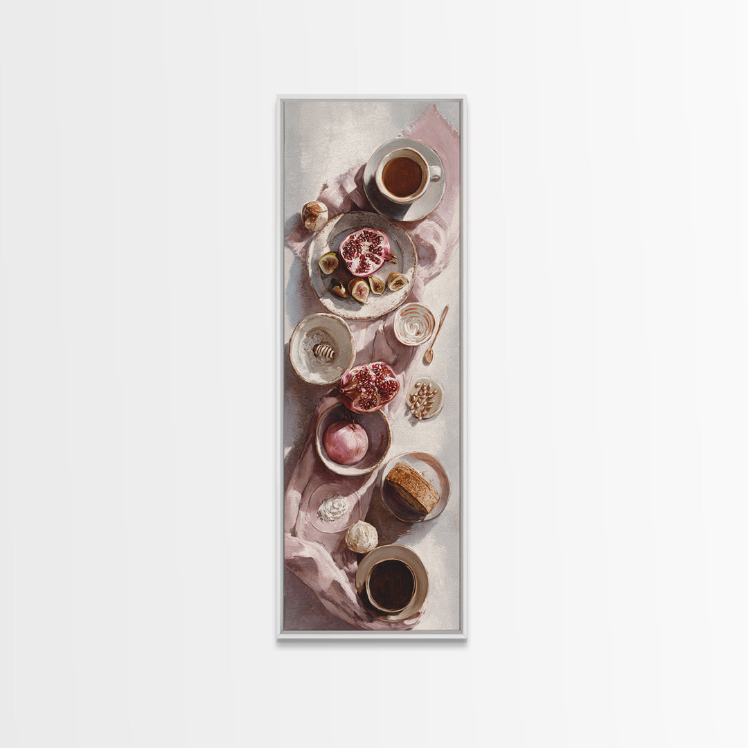 Figs Pomegranates and Linen Composition Canvas Print, Kitchen Art, Gallery Decor, Kitchen Decor, Fine Art, Kitchen, KIT-1x3-82