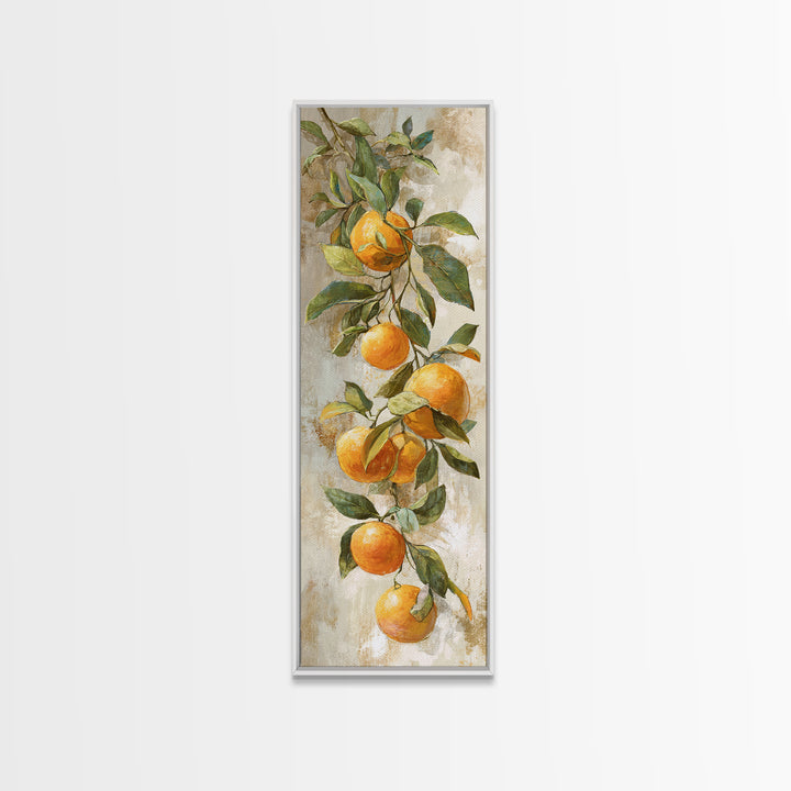 Orange Citrus Botanical Branch Canvas Print, Kitchen Art, Kitchen Print, Kitchen Decor, Oil Painting, Kitchen, Art Print, KIT-1x3-95