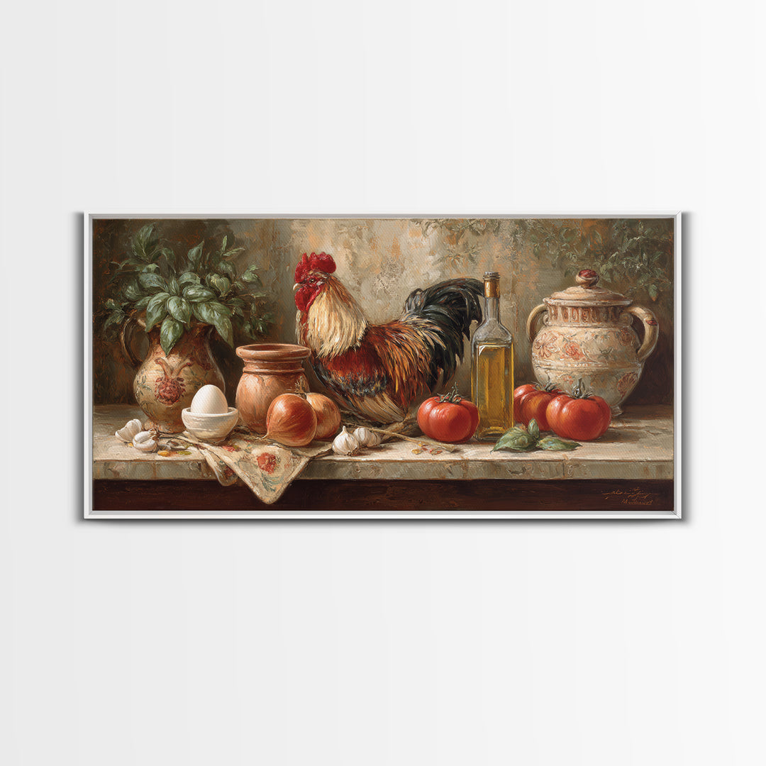 Rooster Portrait for Country Kitchen Charm Canvas Print, Kitchen Art, Wall Art, Kitchen Decor, Kitchen, Kitchen Wall Art, KIT-2x1-36