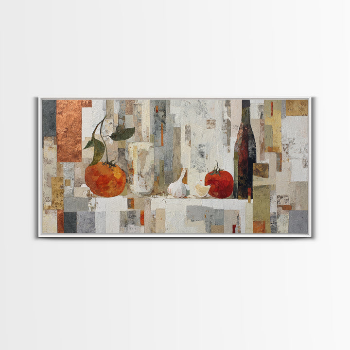 Fresh Bread with Butter and Honey Framed Canvas Print, Kitchen Art, Home Decor, Kitchen Decor, Fine Art, Kitchen, Digital Print, KIT-2x1-86