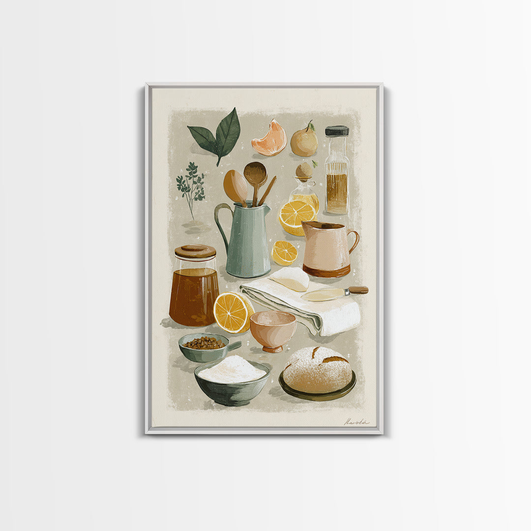 Kitchen Utensil Silhouettes Canvas Print, Kitchen Art, Home Decor, Kitchen Decor, Abstract Art, Kitchen, Digital Print, KIT-2x3-29