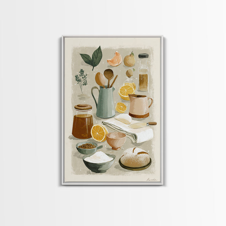 Kitchen Utensil Silhouettes Canvas Print, Kitchen Art, Home Decor, Kitchen Decor, Abstract Art, Kitchen, Digital Print, KIT-2x3-29