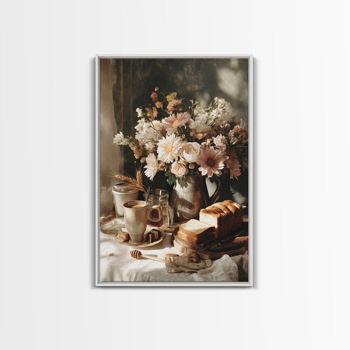 Floral Bouquet in a Kitchen Pitcher Canvas Print, Kitchen Art, Kitchen Print, Kitchen Decor, Fine Art, Kitchen, Art Print, KIT-2x3-32