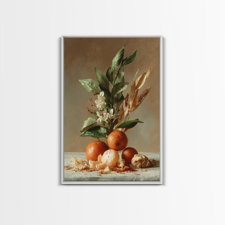 Orange Citrus Botanical Branch Framed Canvas Print, Kitchen Art, Contemporary Art, Kitchen Decor, Kitchen, Kitchen Wall Art, KIT-2x3-43