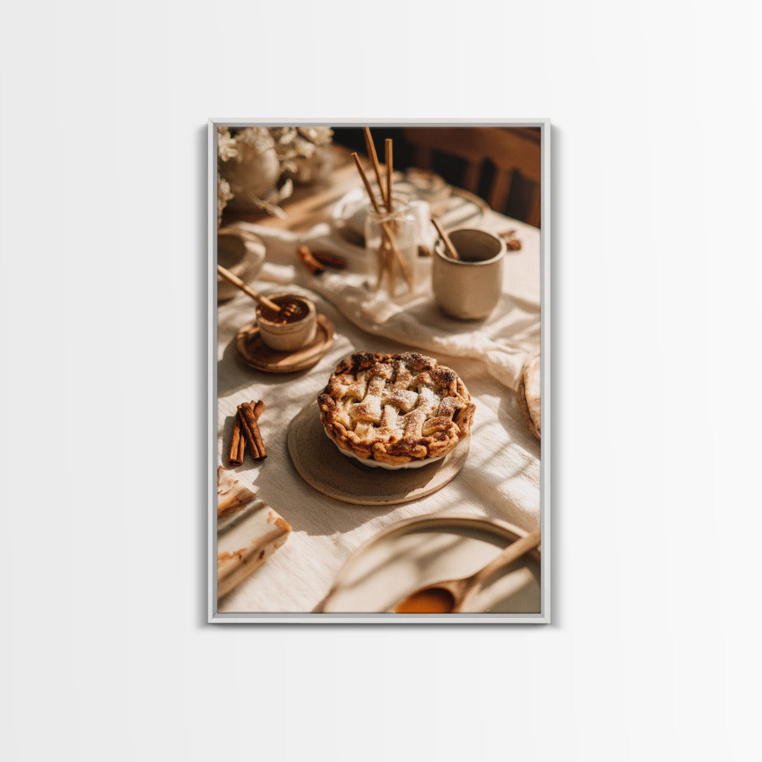 Apple Pie Cooling Framed Canvas Print, Kitchen Art, Room Decor, Kitchen Decor, Fine Art, Kitchen, Digital Art, KIT-2x3-64