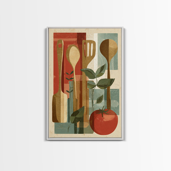 Kitchen Utensil Silhouettes Canvas Print, Kitchen Art, Kitchen Wall Art, Kitchen Decor, Abstract Art, Kitchen, KIT-2x3-77