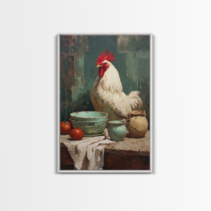 Rooster Portrait for Country Kitchen Charm Canvas Print, Kitchen Art, Printable Wall Art, Kitchen Decor, Fine Art, Kitchen, KIT-2x3-96