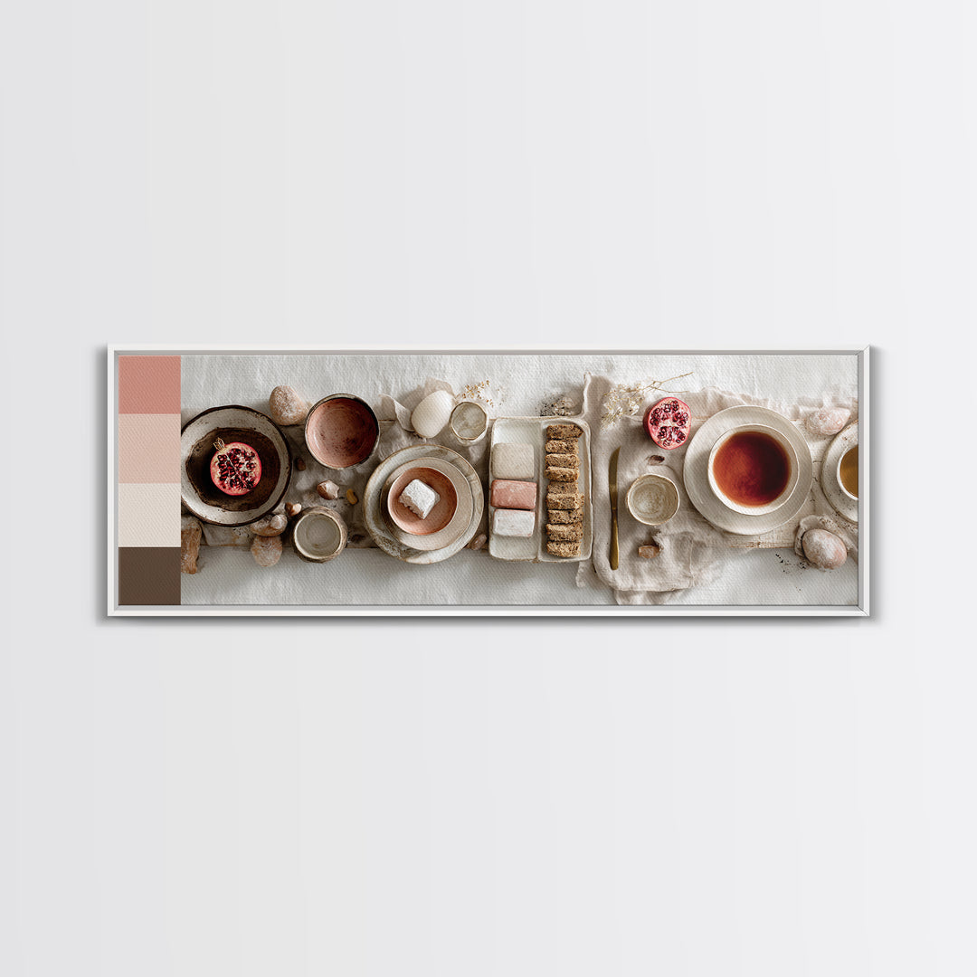 Figs Pomegranates and Linen Composition Canvas Print, Kitchen Art, Digital Art, Kitchen Decor, Kitchen, Minimalist Wall Art, KIT-3x1-38