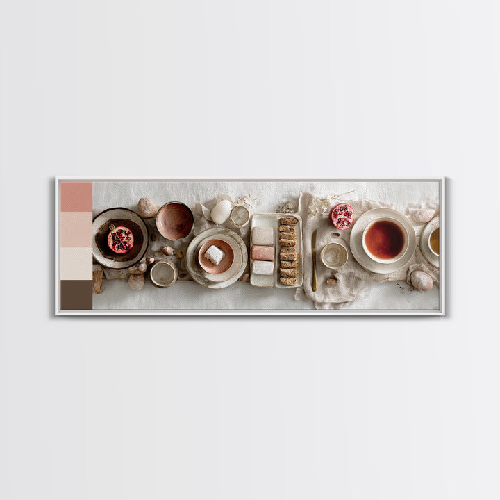 Figs Pomegranates and Linen Composition Canvas Print, Kitchen Art, Digital Art, Kitchen Decor, Kitchen, Minimalist Wall Art, KIT-3x1-38