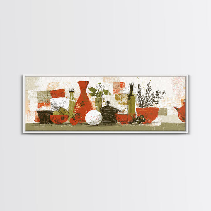Kitchen Utensil Silhouettes Canvas Print, Kitchen Art, Kitchen Prints, Kitchen Decor, Abstract Art, Kitchen, Statement Artwork, KIT-3x1-61