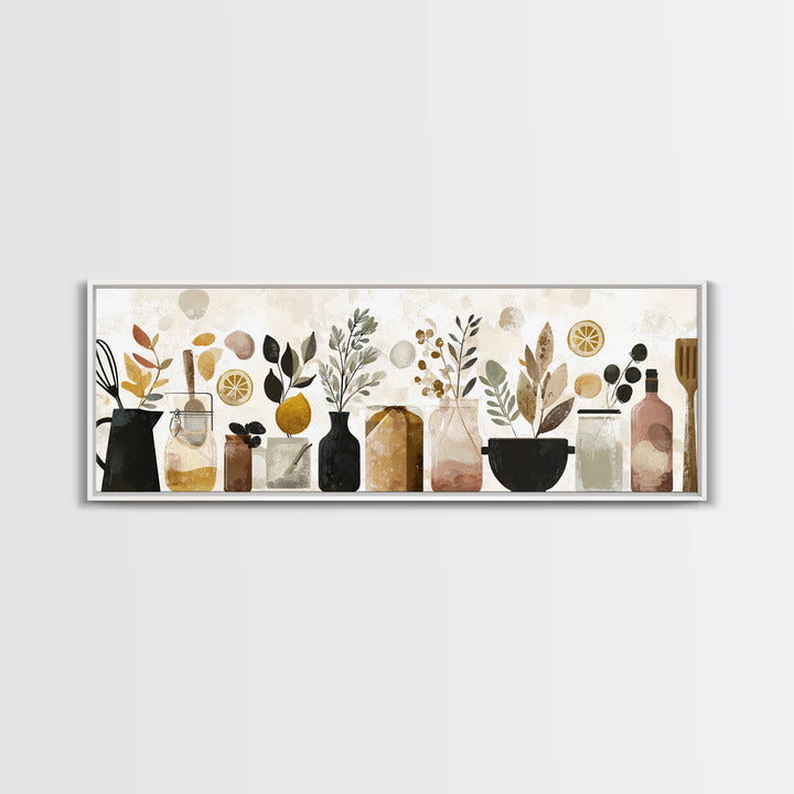Kitchen Utensil Silhouettes Canvas Print, Kitchen Art, Kitchen Prints, Kitchen Decor, Abstract Art, Kitchen, Statement Artwork, KIT-3x1-85