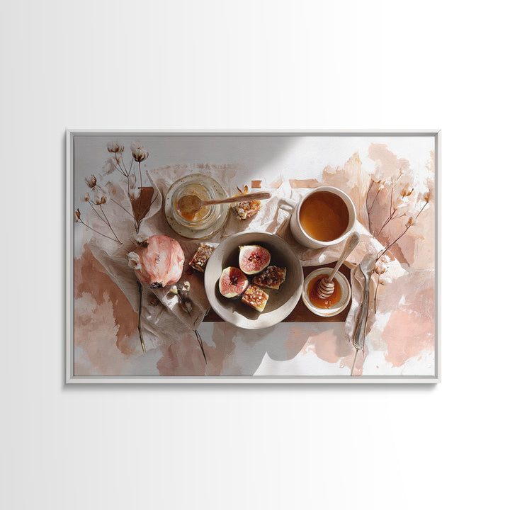 Figs Pomegranates and Linen Composition Canvas Print, Kitchen Art, Coffee Art, Kitchen Decor, Fine Art, Kitchen, Fine Art Print, KIT-3x2-98