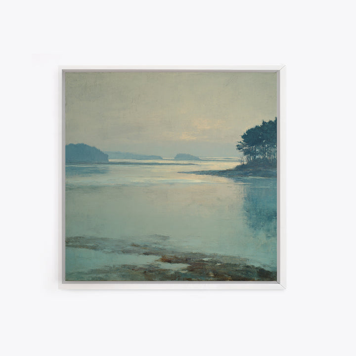 Fjord Landscape with Icy Blue Water Canvas Print, Landscape Art, Digital Print, Living Room Decor, Fine Art, Horizon, LAN-1x1-15