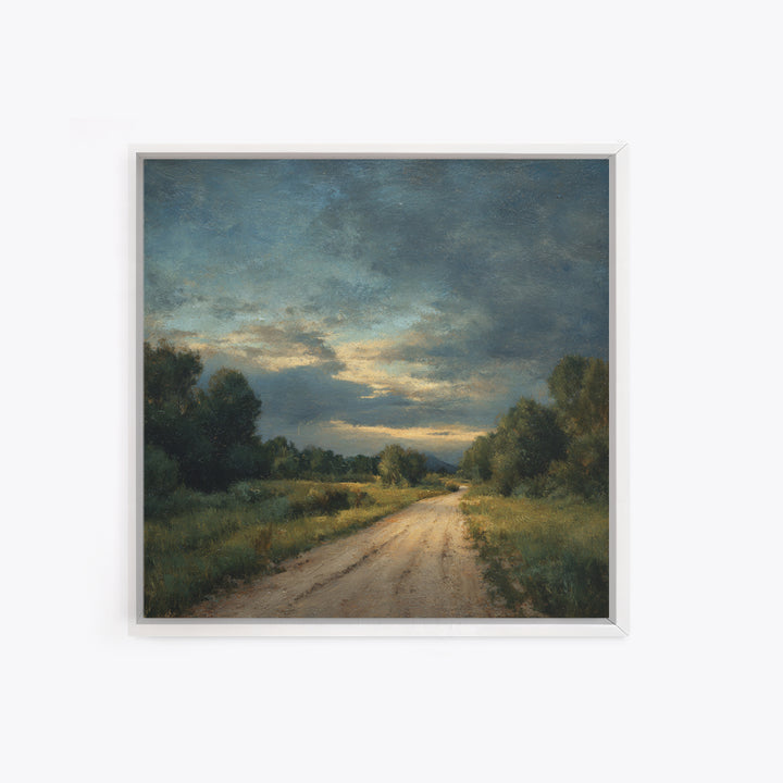 Old Country Road Canvas Print, Landscape Art, Art Prints, Living Room Decor, Horizon, Abstract Wall Art, Boho Wall Art, LAN-1x1-20