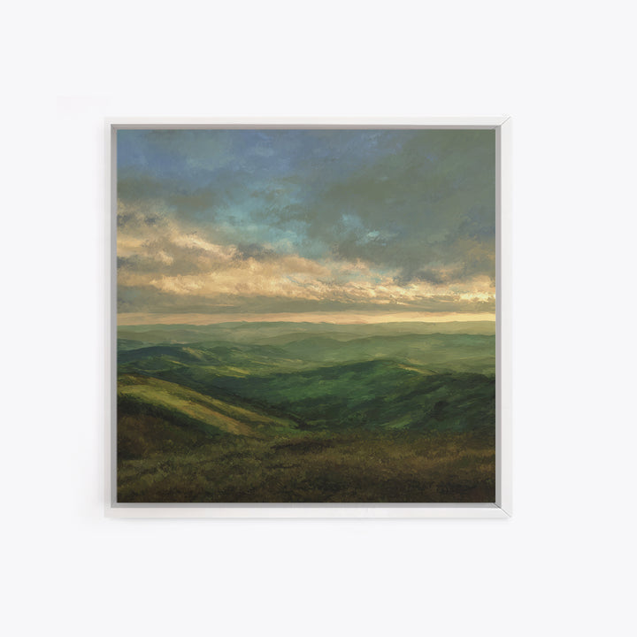 Rolling Green Hills Canvas Print, Landscape Art, Floral Wall Art, Living Room Decor, Fine Art, Horizon, Minimalist Decor, LAN-1x1-30