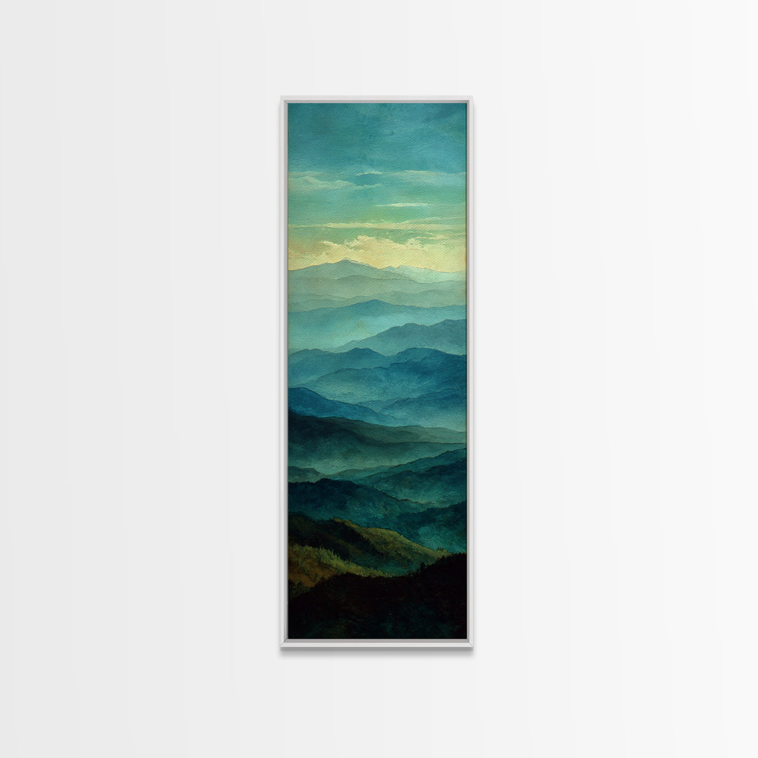 Rolling Green Hills Canvas Print, Landscape Art, Neutral Decor, Living Room Decor, Oil Painting, Horizon, Home Decor, LAN-1x3-18
