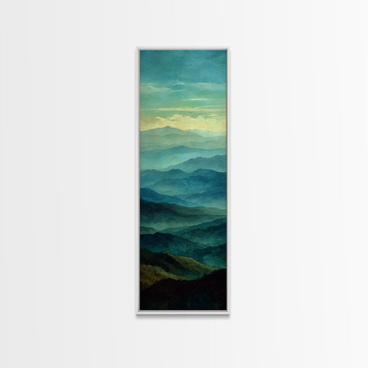 Rolling Green Hills Canvas Print, Landscape Art, Neutral Decor, Living Room Decor, Oil Painting, Horizon, Home Decor, LAN-1x3-18