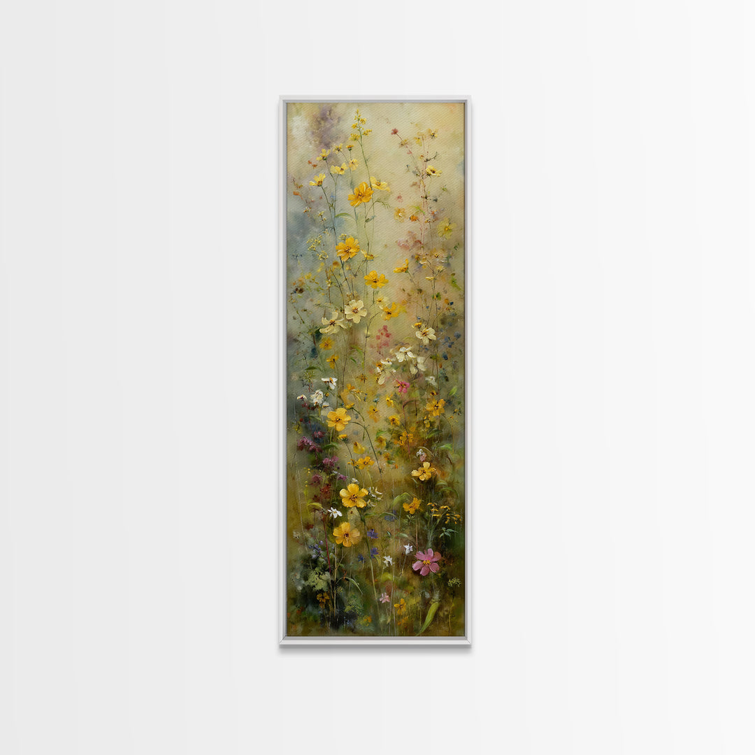 Misty Mountain Valley at Sunrise Canvas Print, Landscape Art, Minimalist Decor, Living Room Decor, Oil Painting, Horizon, LAN-1x3-37