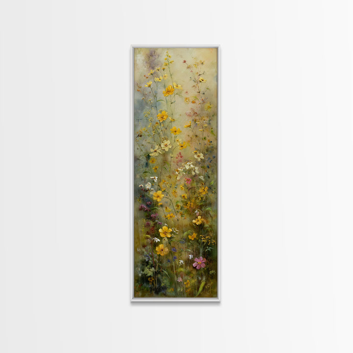 Misty Mountain Valley at Sunrise Canvas Print, Landscape Art, Minimalist Decor, Living Room Decor, Oil Painting, Horizon, LAN-1x3-37