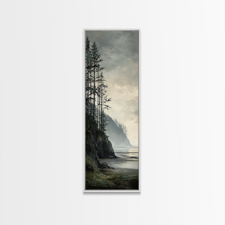 Volcanic Black Beach Framed Canvas Print, Landscape Art, Fine Art Print, Living Room Decor, Fine Art, Horizon, Digital Prints, LAN-1x3-50