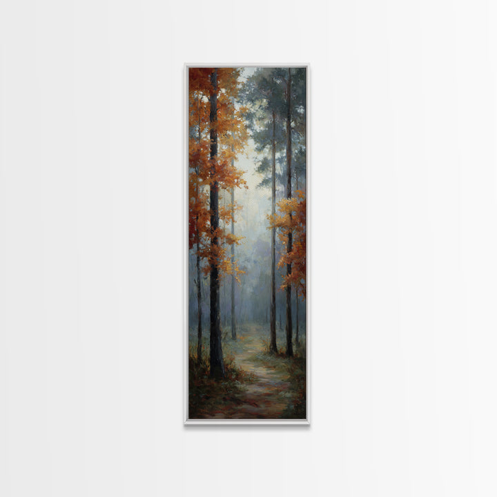 Autumn Forest Path Framed Canvas Print, Landscape Art, Wall Art, Living Room Decor, Fine Art, Horizon, Framed Wall Art, LAN-1x3-69