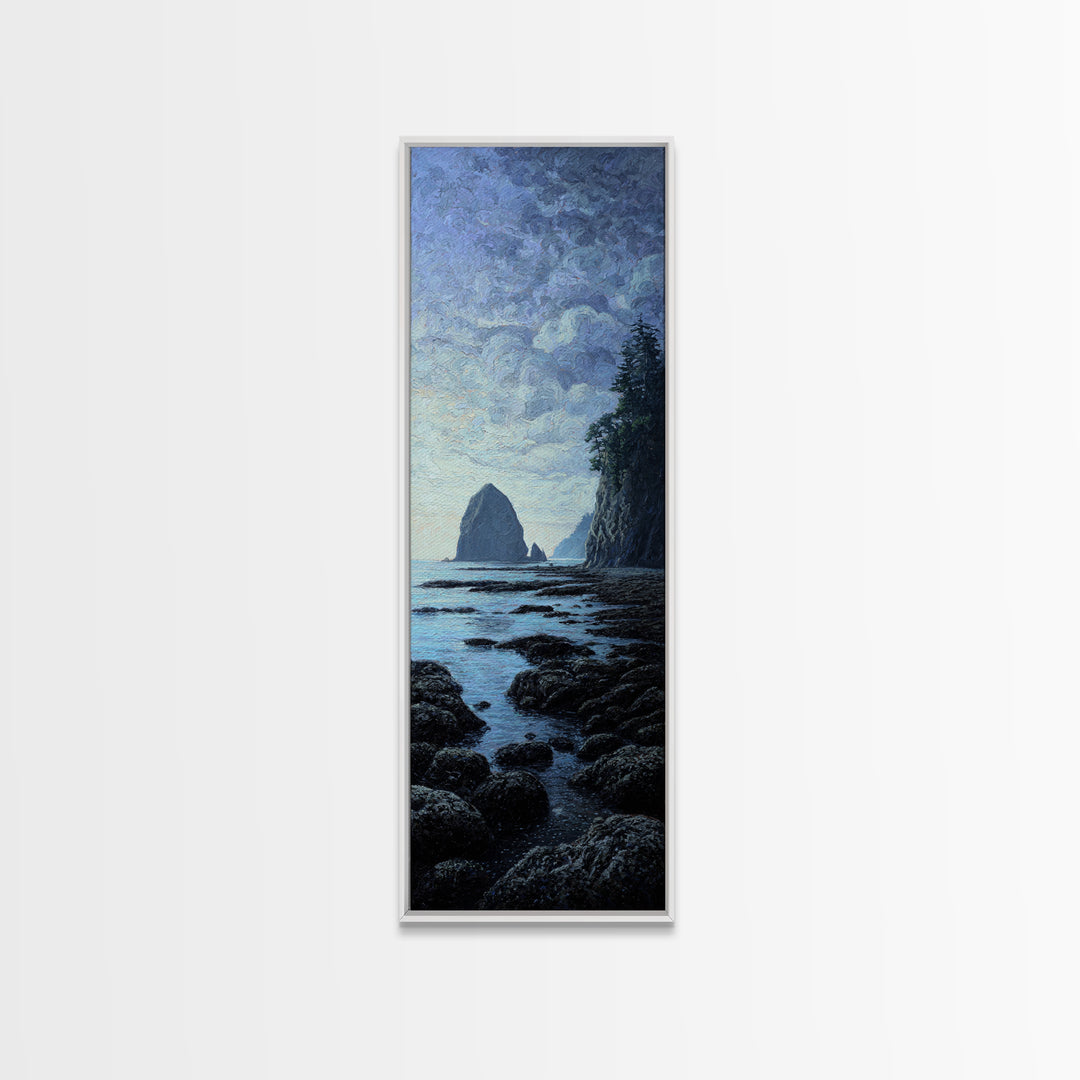 Volcanic Black Beach Framed Canvas Print, Landscape Art, Fine Art Print, Living Room Decor, Fine Art, Horizon, Digital Prints, LAN-1x3-74