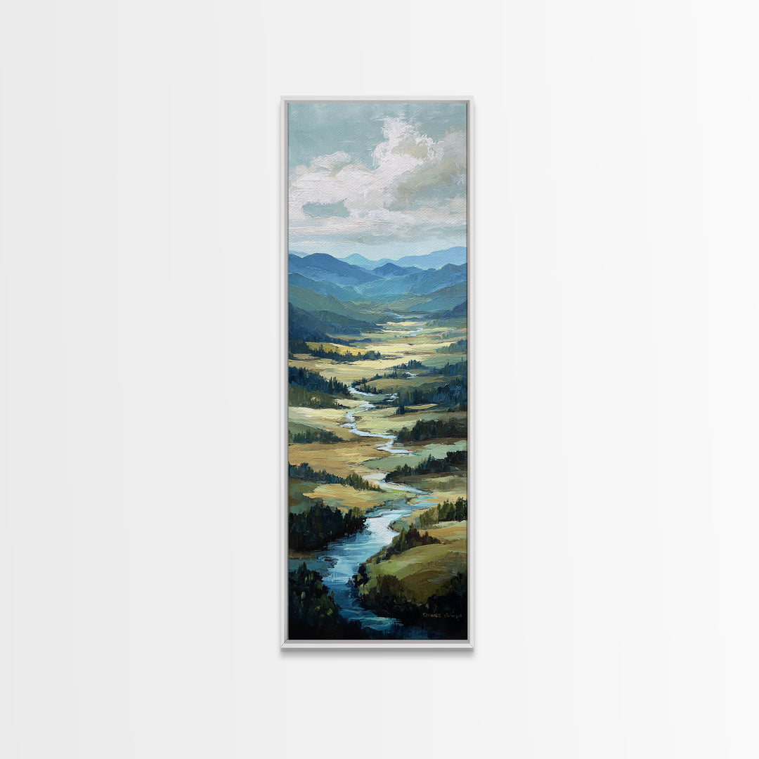 Rolling Green Hills Canvas Print, Landscape Art, Wall Art, Living Room Decor, Fine Art, Horizon, Framed Wall Art, Abstract Art, LAN-1x3-90