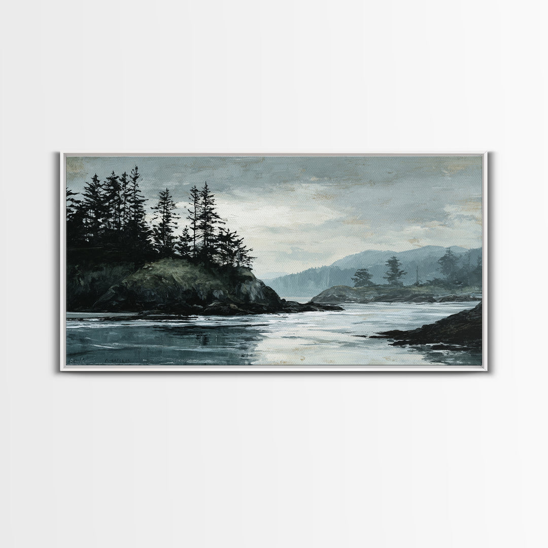 Volcanic Black Beach Canvas Print, Landscape Art, Art Prints, Living Room Decor, Fine Art, Horizon, Abstract Wall Art, LAN-2x1-58