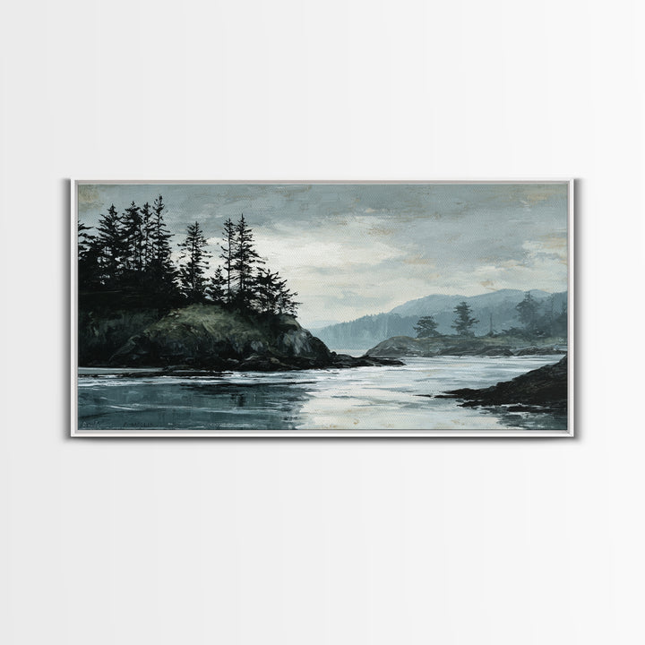 Volcanic Black Beach Canvas Print, Landscape Art, Art Prints, Living Room Decor, Fine Art, Horizon, Abstract Wall Art, LAN-2x1-58