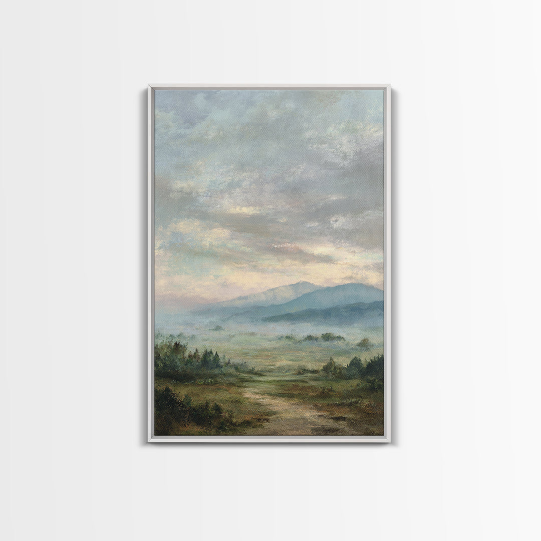 Old Country Road Framed Canvas Print, Landscape Art, Art Prints, Living Room Decor, Fine Art, Horizon, Abstract Wall Art, LAN-2x3-100