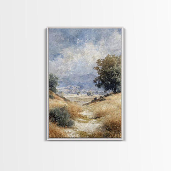 Old Country Road Framed Canvas Print, Landscape Art, Contemporary Art, Living Room Decor, Fine Art, Horizon, Original Art, LAN-2x3-4