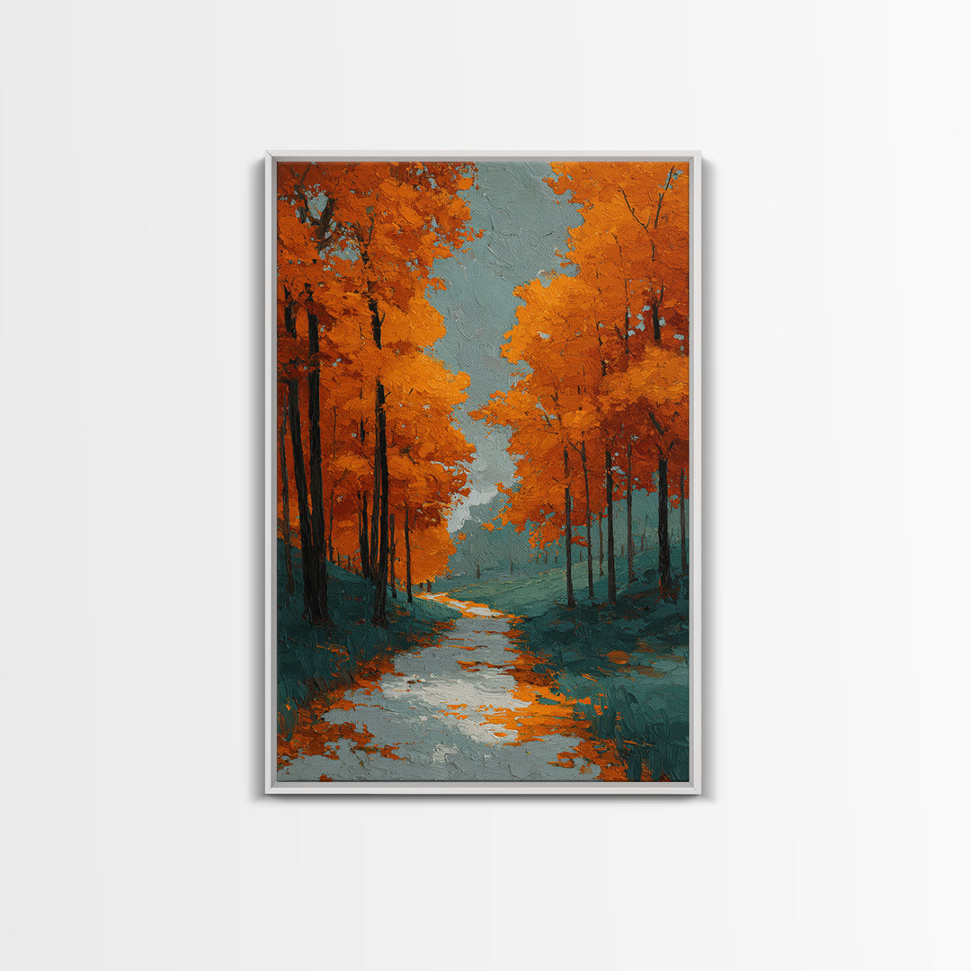 Autumn Forest Path Canvas Print, Landscape Art, Living Room Decor, Oil Painting, Horizon, Modern Art, Gallery Decor, LAN-2x3-65