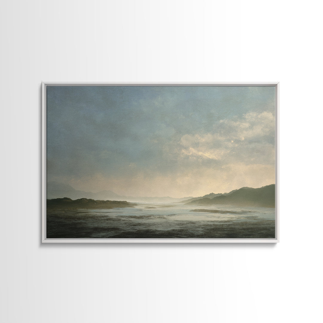 Volcanic Black Beach Canvas Print, Landscape Art, Boho Wall Art, Living Room Decor, Fine Art, Horizon, Neutral Decor, LAN-3x2-66
