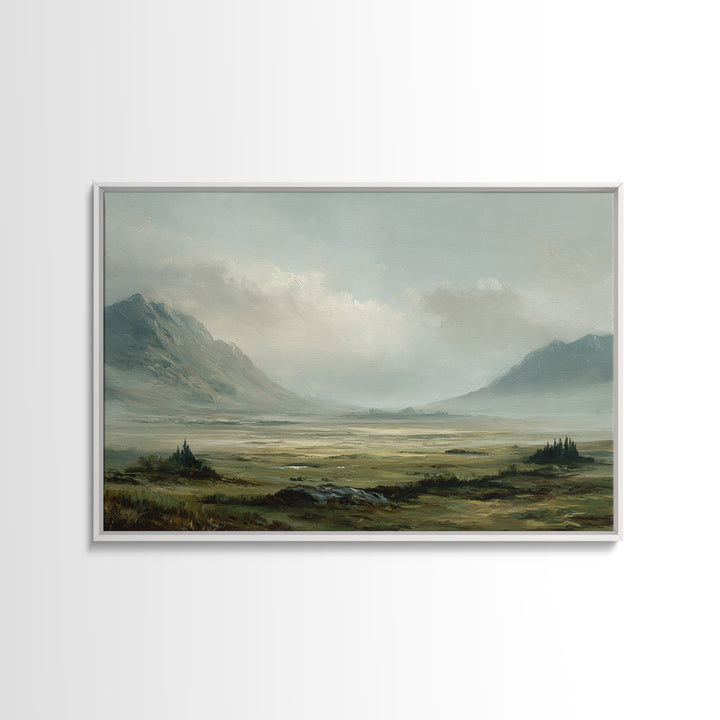 Rocky Scottish Highland Framed Canvas Print, Landscape Art, Gallery Decor, Living Room Decor, Fine Art, Horizon, Wall Art, LAN-3x2-69