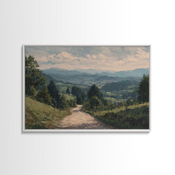 Old Country Road Canvas Print, Landscape Art, Contemporary Art, Living Room Decor, Horizon, Original Art, Framed Wall Art, LAN-3x2-72