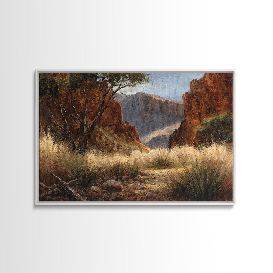 Red Canyon Walls Framed Canvas Print, Landscape Art, Fine Art Print, Living Room Decor, Fine Art, Horizon, Digital Prints, LAN-3x2-81
