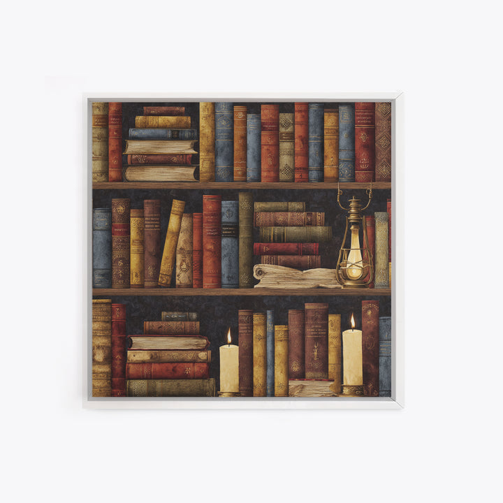 Library Shelf Pattern Canvas Print, Library Art, Gallery Decor, Library Decor, Fine Art, Archive, Wall Art, Home Decor, LIB-1x1-59