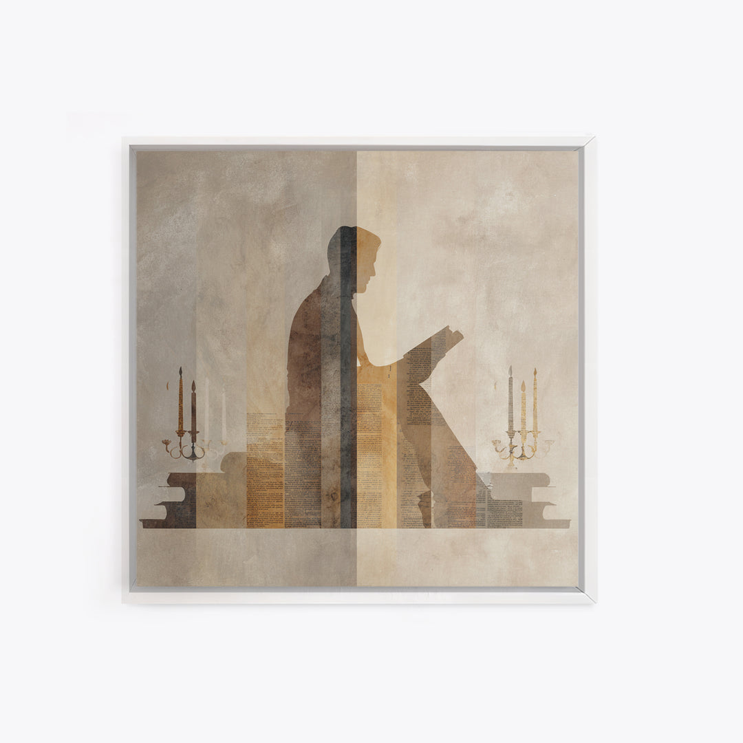 Minimal Book Silhouette Canvas Print, Library Art, Contemporary Art, Library Decor, Abstract Art, Archive, Wall Art Print, LIB-1x1-89
