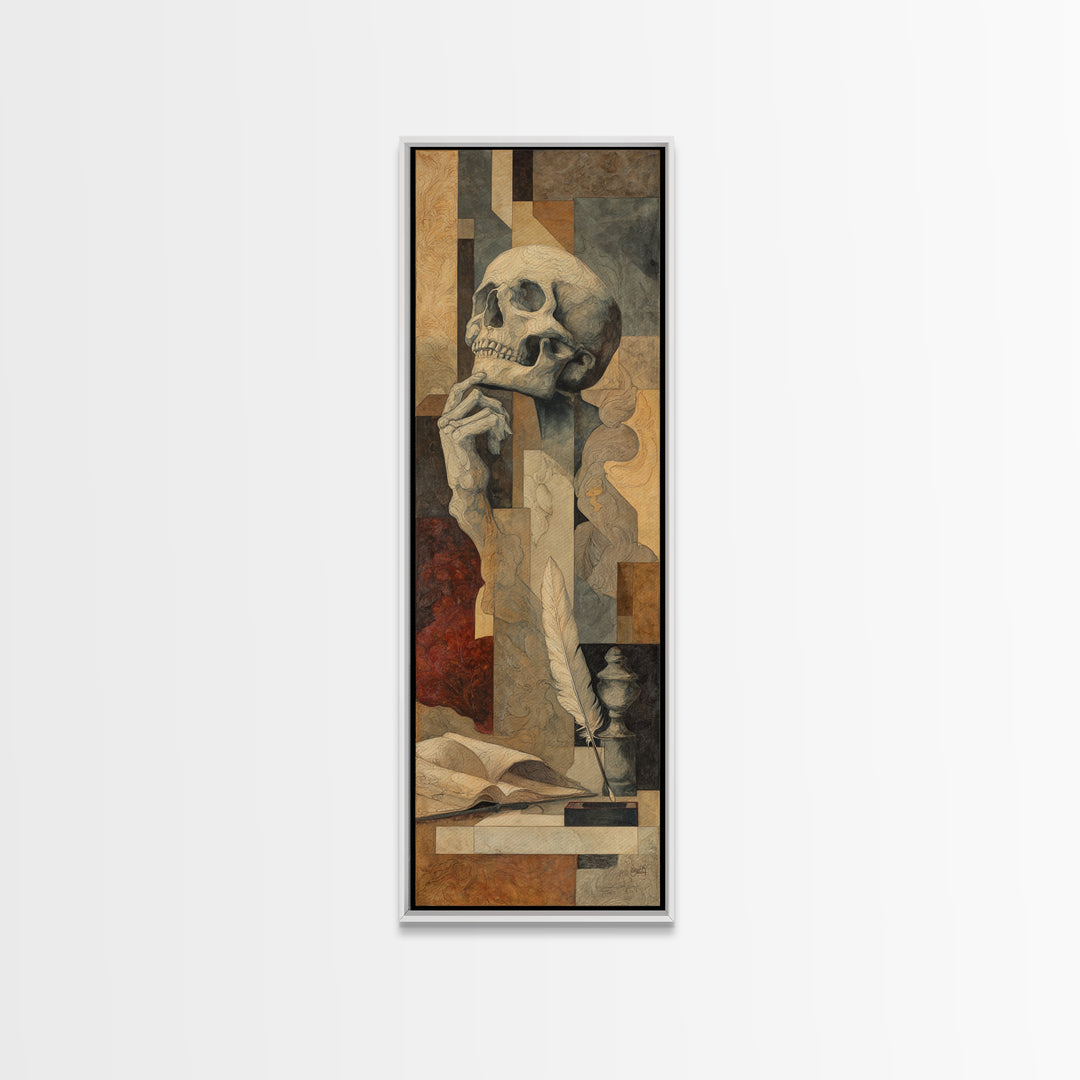 Renaissance Reading Figure Canvas Print, Library Art, Whimsical Art, Library Decor, Fine Art, Archive, Statement Artwork, LIB-1x3-59
