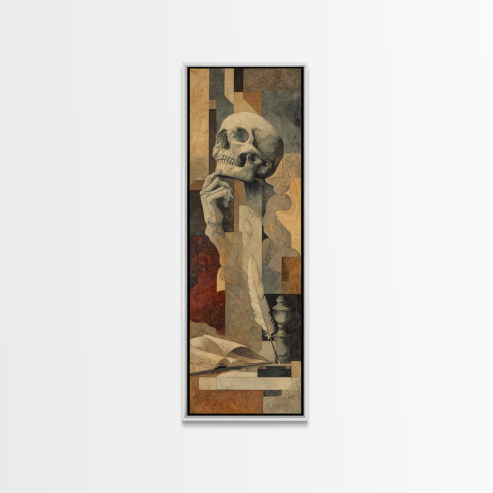 Renaissance Reading Figure Canvas Print, Library Art, Whimsical Art, Library Decor, Fine Art, Archive, Statement Artwork, LIB-1x3-59