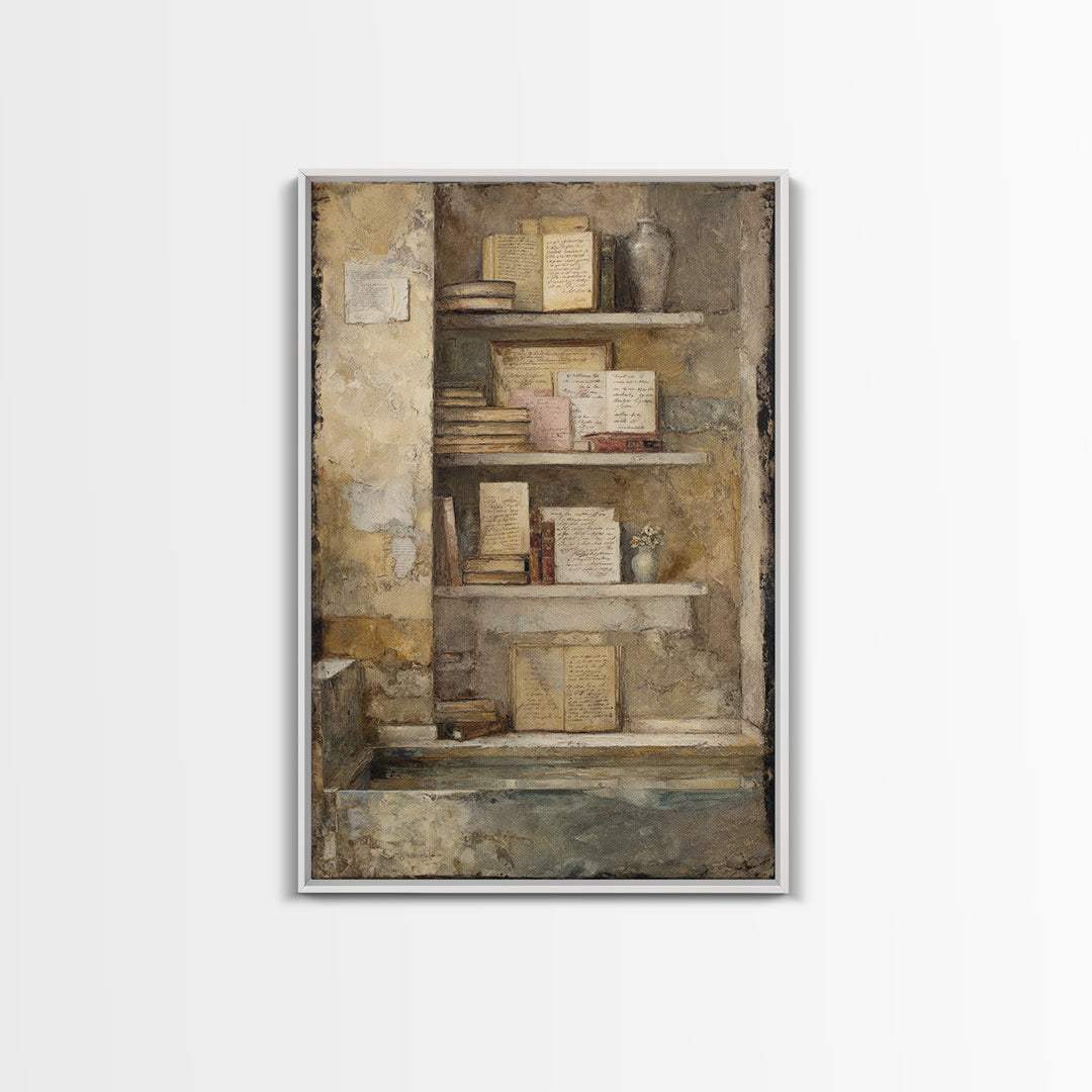 Moonlit Window with Floating Pages Canvas Print, Library Art, Gallery Decor, Library Decor, Fine Art, Archive, Wall Art, LIB-2x3-16