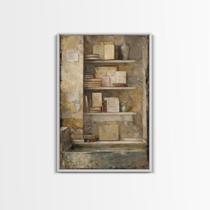 Moonlit Window with Floating Pages Canvas Print, Library Art, Gallery Decor, Library Decor, Fine Art, Archive, Wall Art, LIB-2x3-16