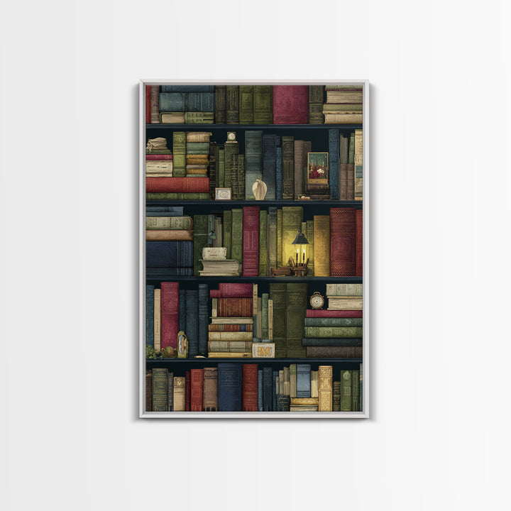 Library Shelf Pattern Canvas Print, Library Art, Gothic Wall Art, Library Decor, Fine Art, Archive, Bookish Wall Art, LIB-2x3-67