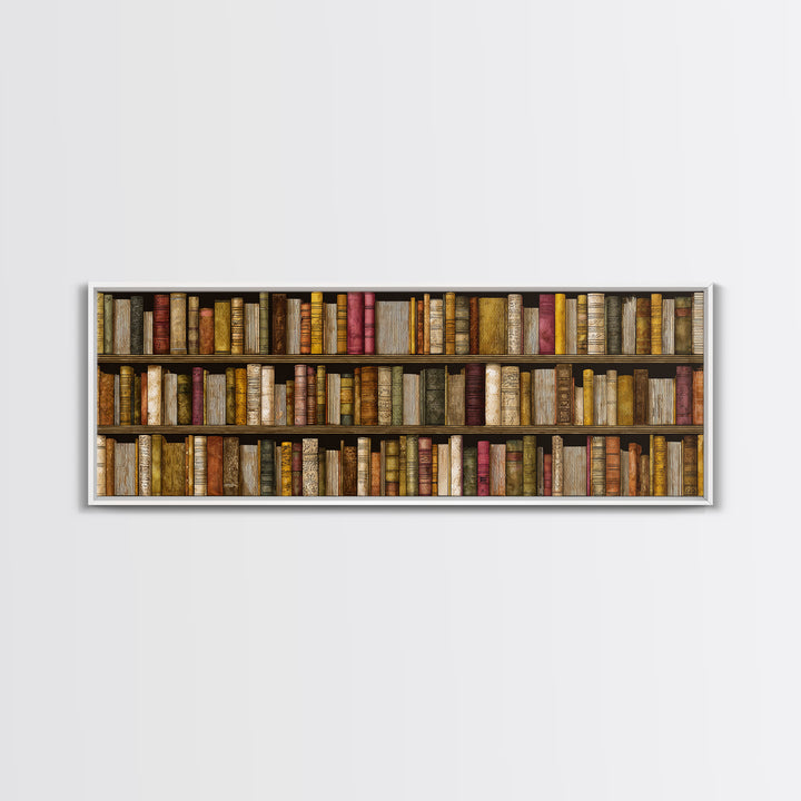Library Shelf Pattern Canvas Print, Library Art, Fine Art Print, Library Decor, Fine Art, Archive, Painting, Digital Art, LIB-3x1-3