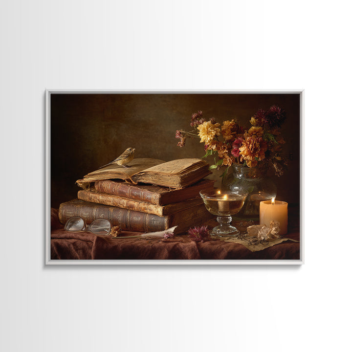 Open Book Releasing Tiny Birds Canvas Print, Library Art, Reading Nook Decor, Library Decor, Fine Art, Archive, LIB-3x2-32