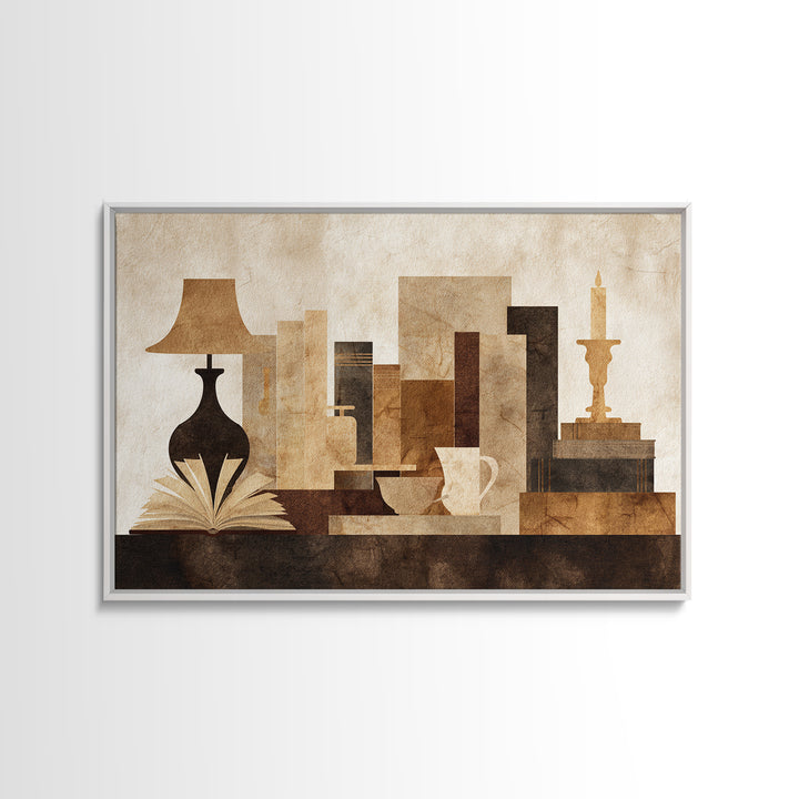 Minimal Book Silhouette Framed Canvas Print, Library Art, Gallery Decor, Library Decor, Fine Art, Archive, Wall Art, Home Decor, LIB-3x2-69