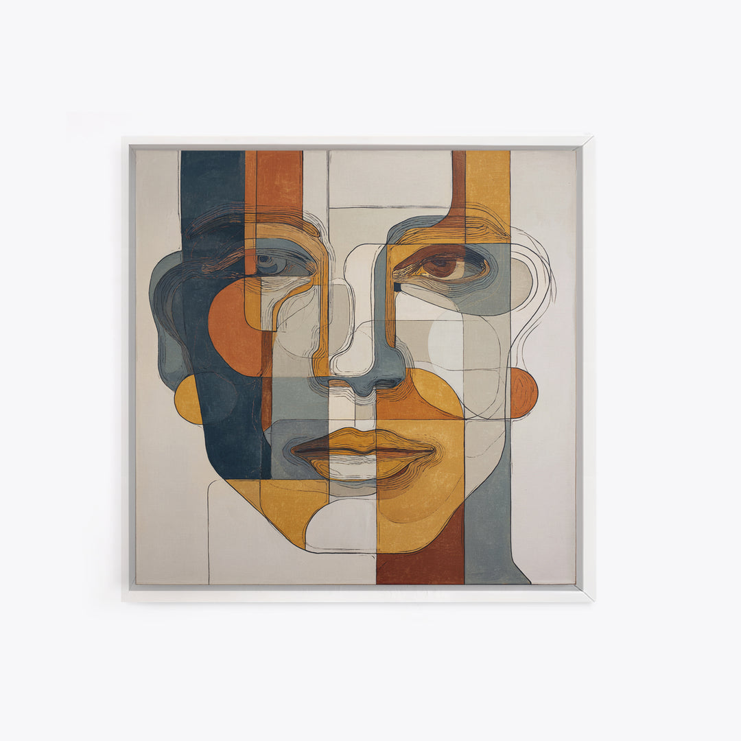 Continuous Line Female Face Framed Canvas Print, Line Art, Textured Painting, Living Room Decor, Fine Art, Line, Canvas Art, LIN-1x1-1