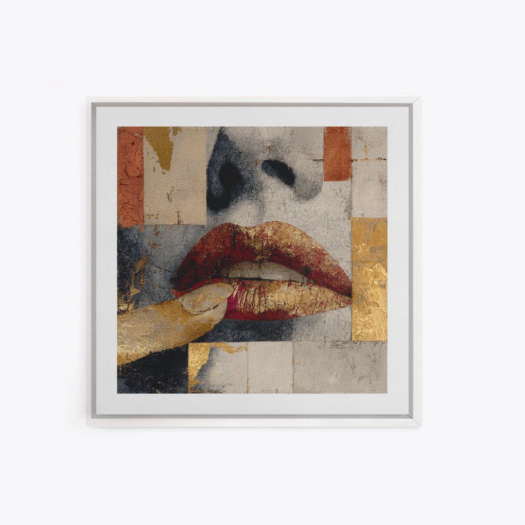 Abstract Lips and Hand Fashion Sketch Canvas Print, Line Art, Living Room Art, Living Room Decor, Abstract Art, Line, LIN-1x1-18