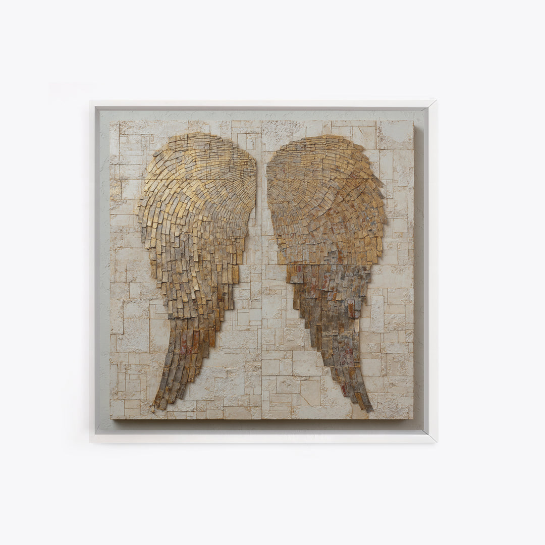 Minimal Angel Wing Contour Framed Canvas Print, Line Art, Room Decor, Living Room Decor, Fine Art, Line, Digital Wall Art, LIN-1x1-21
