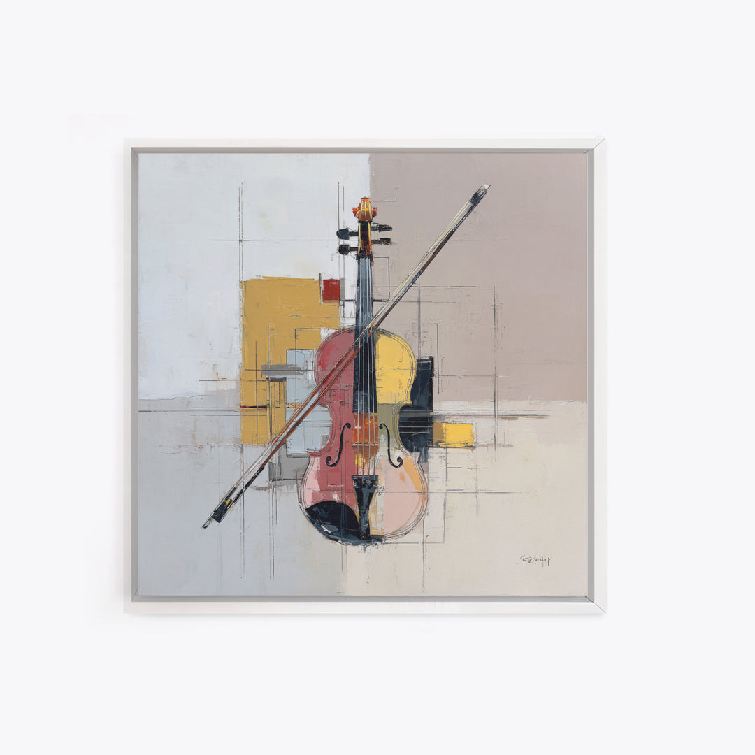 Single Line Violin and Bow Canvas Print, Line Art, Wall Art Print, Living Room Decor, Abstract Art, Line, Gallery Wall Set, LIN-1x1-23